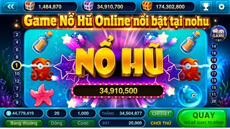 Game nổ hũ online tại NOHU với giao diện sinh động, jackpot nổi bật và thao tác quay hũ dễ sử dụng