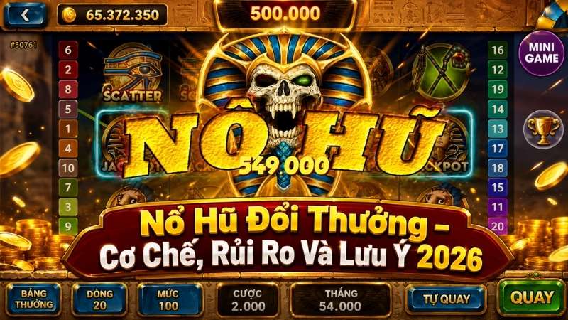 Nổ Hũ Đổi Thưởng – Cơ Chế, Rủi Ro Và Lưu Ý 2026